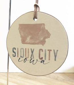 Wooden Sioux City 4" ornament