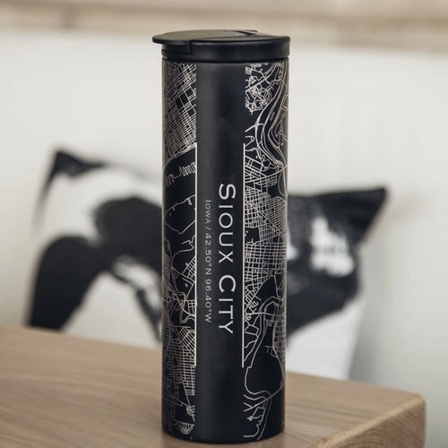 Sioux City Map Tumbler in Matte Black