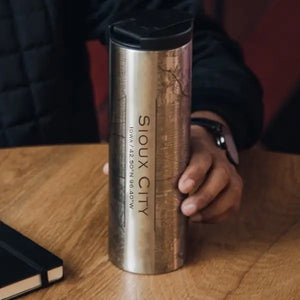 Sioux City Map Tumbler in Matte Black