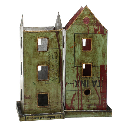 Reclaimed Green Metal House Home Decor