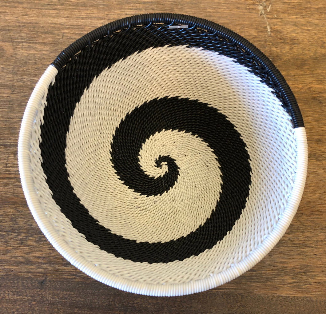 Fair Trade Small Round Telephone Wire Basket