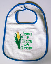 Load image into Gallery viewer, Iowa: a Place to Grow Terry Cloth Bib