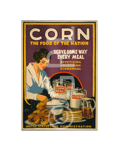 Corn the Food of the Nation US Food Administration Art Print Wall Decor