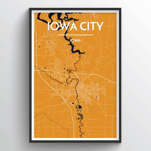 City Map Wall Decor - Sioux City, Ames, Omaha, Iowa City or Lincoln