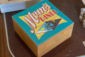 Mom's Diner Painted Wood Box Home Decor