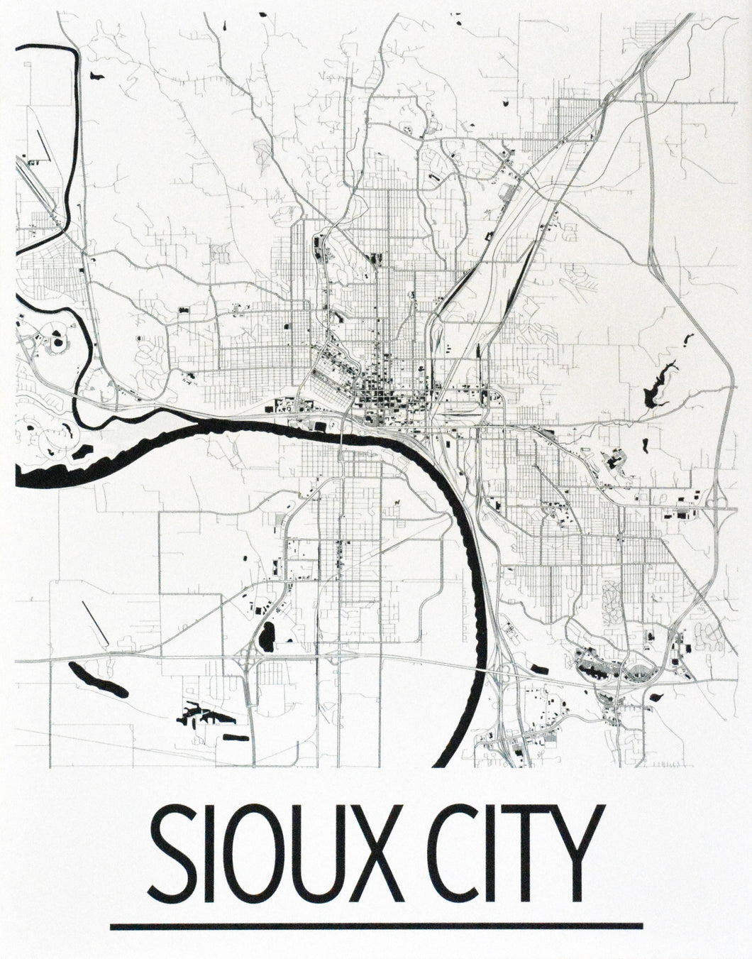 Decorative Sioux City Maps for Home Decor