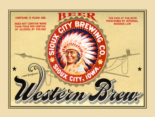 Western Brew Label on Canvas